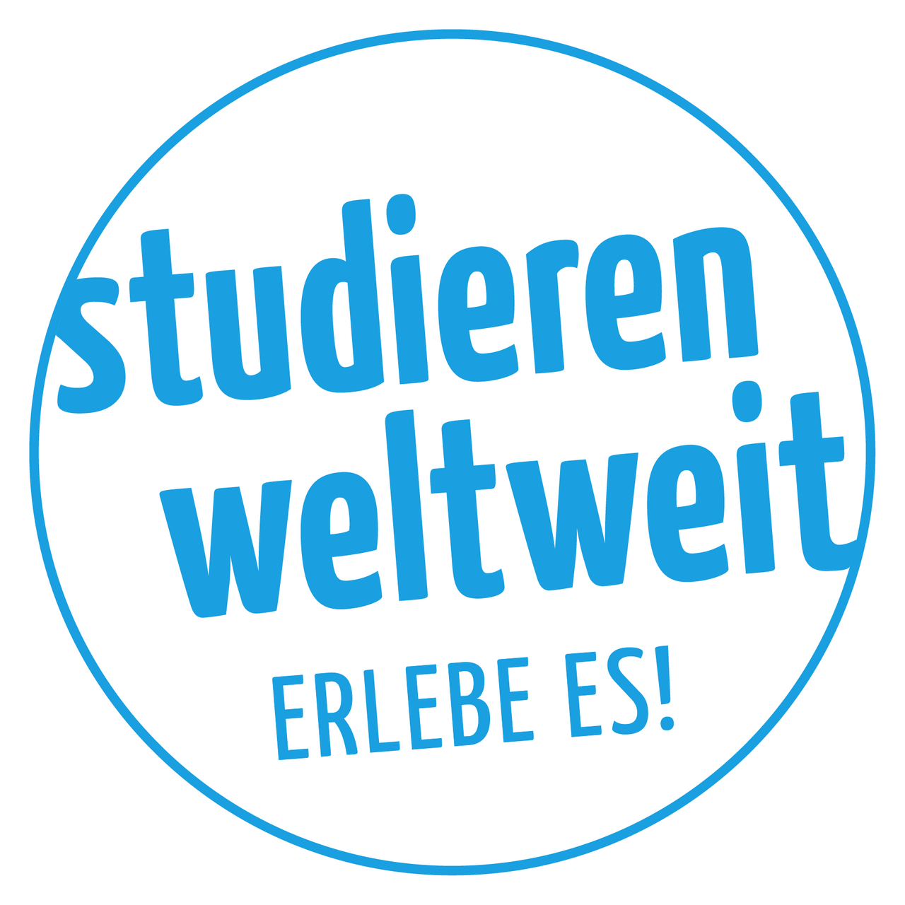 Das Logo zeigt den Schriftzug "Studieren weltweit. Erlebe es!" in einem blauen Kreis.