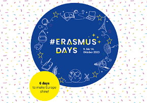 Graphik: Das Visual der ErasmusDays mit Schriftzug "6 days to make Europe shine".
